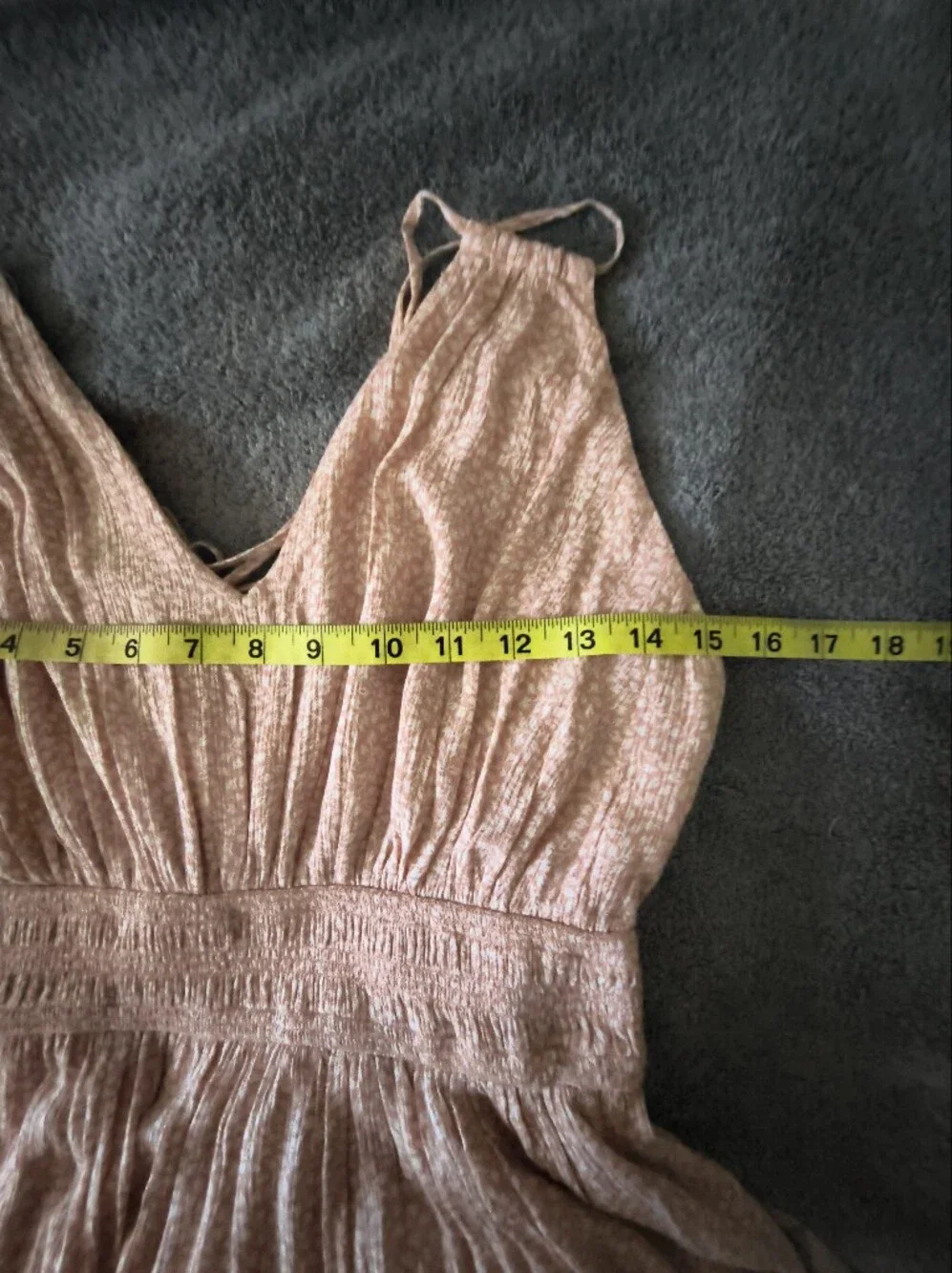 Abercrombie & Fitch Peach Ditsy Floral  Maxi Dress S Boho Cottage Summer Party
